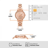 Michael Kors Sofie Quartz Rose Gold Dial Rose Gold Steel Strap Watch For Women - MK4335 Authentic Buy Shop Now