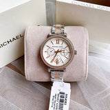 Michael Kors Sofie Chronograph White Dial Two Tone Steel Strap Watch For Women - MK4353 Authentic Buy Shop Now
