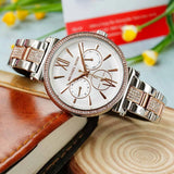 Michael Kors Sofie Chronograph White Dial Two Tone Steel Strap Watch For Women - MK4353 Authentic Buy Shop Now