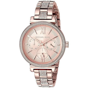 Michael Kors Sofie Quartz Rose Gold Dial Rose Gold Steel Strap Watch For Women - MK4354 Authentic Buy Shop Now
