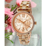 Michael Kors Sofie Quartz Rose Gold Dial Rose Gold Steel Strap Watch For Women - MK4354 Authentic Buy Shop Now