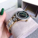 Michael Kors Lauryn Crystal Pave Black Dial Two Tone Steel Strap Watch For Women - MK4403 Authentic Buy Shop Now