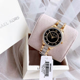 Michael Kors Lauryn Crystal Pave Black Dial Two Tone Steel Strap Watch For Women - MK4403 Authentic Buy Shop Now