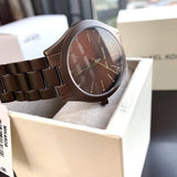 Michael Kors Slim Runway Brown Dial Brown Steel Strap Watch For Women - MK4508 Authentic Buy Shop Now