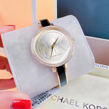 Michael Kors Jaryn Quartz Gold Dial Black Steel Strap Watch For Women - MK4544 Authentic Buy Shop Now