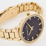 Michael Kors Pyper Three-Hand Black Dial Gold Steel Strap Watch For Women - MK4593 Authentic Buy Shop Now
