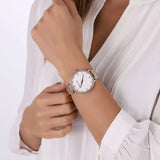 Michael Kors Pyper Three-Hand White Dial Rose Gold Steel Strap Watch For Women - MK4594 Authentic Buy Shop Now