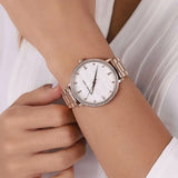 Michael Kors Pyper Three-Hand White Dial Rose Gold Steel Strap Watch For Women - MK4594 Authentic Buy Shop Now