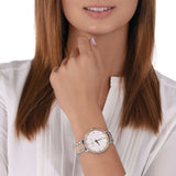 Michael Kors Pyper Three Hand White Dial Two Tone Steel Strap Watch For Women - MK4595 Authentic Buy Shop Now