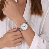 Michael Kors Pyper Three Hand White Dial Two Tone Steel Strap Watch For Women - MK4595 Authentic Buy Shop Now