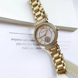 Michael Kors Abbey Three-Hand Analog White Dial Gold Steel Strap Watch for Women - MK4615 Authentic Buy Shop Now