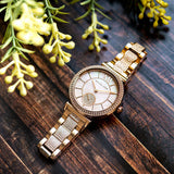 Michael Kors Abbey Three-Hand Analog Crystals Rose Gold Dial Rose Gold Steel Strap Watch for Women - MK4617 Authentic Buy Shop Now