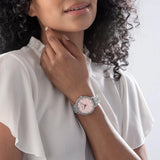 Michael Kors Pyper Three Hand Pink Dial Silver Steel Strap Watch For Women - MK4631 Authentic Buy Shop Now