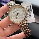 Michael Kors Pyper Three Hand White Dial Gold Steel Strap Watch For Women - MK4666 Authentic Buy Shop Now