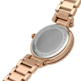 Michael Kors Parker Three-Hand Mother of Pearl White Dial Rose Gold Steel Strap Watch For Women - MK4695 Authentic Buy Shop Now