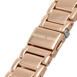 Michael Kors Parker Three-Hand Mother of Pearl White Dial Rose Gold Steel Strap Watch For Women - MK4695 Authentic Buy Shop Now