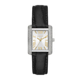 Michael Kors Emery Three Hand Silver Dial Black Leather Strap Watch For Women - MK4696 Authentic Buy Shop Now