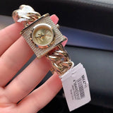 Michael Kors Chain Lock Pave Gold Dial Gold Steel Strap Watch For Women - MK4711 Authentic Buy Shop Now