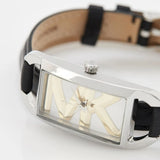 Michael Kors Empire Three-Hand Silver Dial Black Leather Strap Watch For Women - MK4722 Authentic Buy Shop Now