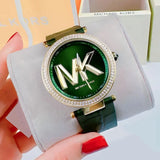 Michael Kors Parker Green Dial Green Leather Strap Watch For Women - MK4724 Authentic Buy Shop Now