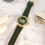Michael Kors Parker Green Dial Green Leather Strap Watch For Women - MK4724 Authentic Buy Shop Now