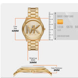 Michael Kors Runway Gold Dial Gold Steel Strap Watch For Women - MK4732 Authentic Buy Shop Now