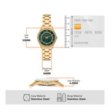 Michael Kors Lauryn Analog Green Dial Gold Steel Strap Watch for Women - MK4737 Authentic Buy Shop Now