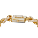 Michael Kors Chain Lock Analog Crystals Silver Dial Gold Steel Strap Watch for Women - MK4809 Authentic Buy Shop Now