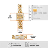 Michael Kors Chain Lock Analog Crystals Silver Dial Gold Steel Strap Watch for Women - MK4809 Authentic Buy Shop Now