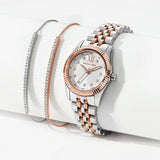 Michael Kors Lexington Three-Hand White Dial Two Tone Steel Strap Watch for Women - MK4817 Authentic Buy Shop Now