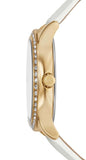 Michael Kors Sage Three-Hand Mother of Pearl White Dial White Leather Strap Watch for Women - MK4818 Authentic Buy Shop Now