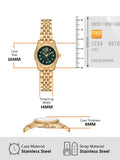 Michael Kors Lexington Pave Three-Hand Green Dial Gold Steel Strap Watch for Women - MK4842 Authentic Buy Shop Now