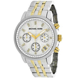 Michael Kors Ritz Chronograph White Dial Two Tone Steel Strap Watch for Women - MK5057 Authentic Buy Shop Now