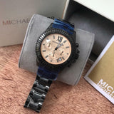 Michael Kors Everest Quartz Rose Gold Dial Black Steel Strap Watch For Women - MK5872 Authentic Buy Shop Now