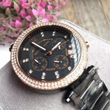 Michael Kors Parker Diamonds Black Dial Black Steel Strap Watch for Women - MK5885 Authentic Buy Shop Now