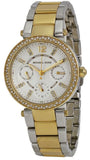 Michael Kors Parker White Dial Two Tone Steel Strap Watch for Women - MK6055 Authentic Buy Shop Now