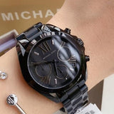 Michael Kors Bradshaw Chronograph Black Dial Black Steel Strap Watch For Women - MK6058 Authentic Buy Shop Now
