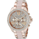 Michael Kors Wren Crystals Rose Gold Dial Rose Gold Steel Strap Watch for Women - MK6096 Authentic Buy Shop Now