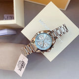 Michael Kors Bradshaw Chronograph Blue Dial Silver Steel Strap Watch For Women - MK6098 Authentic Buy Shop Now