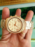 Michael Kors Byrn Quartz Gold Dial Gold Steel Strap Watch For Women - MK6134 Authentic Buy Shop Now