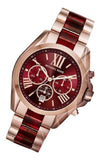 Michael Kors Bradshaw Burgundy Dial Two Tone Steel Strap Watch for Women - MK6270 Authentic Buy Shop Now