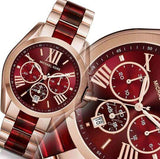 Michael Kors Bradshaw Burgundy Dial Two Tone Steel Strap Watch for Women - MK6270 Authentic Buy Shop Now