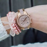 Michael Kors Ritz Chronograph Rose Gold Dial Two Tone Steel Strap Watch for Women - MK6307 Authentic Buy Shop Now