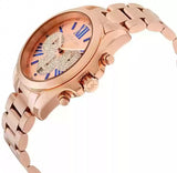 Michael Kors Bradshaw Chronograph Rose Gold Dial Rose Gold Steel Strap Watch For Women - MK6321 Authentic Buy Shop Now