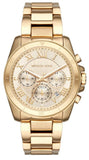 Michael Kors Brecken Chronograph Gold Dial Gold Steel Strap Watch For Women - MK6366 Authentic Buy Shop Now