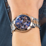 Michael Kors Bradshaw Chronograph Blue Dial Two Tone Steel Strap Watch For Women - MK6389 Authentic Buy Shop Now