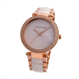 Michael Kors Parker Mother of Pearl Pink Dial Two Tone Steel Strap Watch for Women - MK6402 Authentic Buy Shop Now