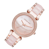 Michael Kors Parker Mother of Pearl Pink Dial Two Tone Steel Strap Watch for Women - MK6402 Authentic Buy Shop Now