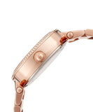 Michael Kors Mini Parker Multi-Function Plum Mother of Pearl Dial Rose Gold Steel Strap Watch For Women - MK6403 Authentic Buy Shop Now