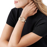 Michael Kors Ritz Chronograph Gold Dial Gold Steel Strap Watch For Women - MK6484 Authentic Buy Shop Now